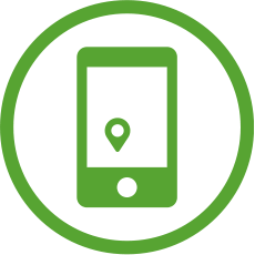 Symbol eines Smartphones mit Marker, um die Verbesserung der Erfahrungen von Kunden und Mitarbeitenden darzustellen