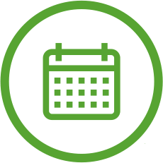 Symbol eines Kalenders, um die Messung der Leistung im Laufe der Zeit darzustellen